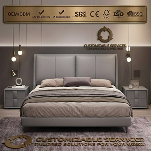 Base de <span class=keywords><strong>Cama</strong></span> con Sistema de Elevación a Gas, Directo de Fábrica, Madera Sólida, Láminas Silenciosas, Cuero Genuino, Tamaño Queen, para Dormitorio Moderno y Lujoso - Product Image 1