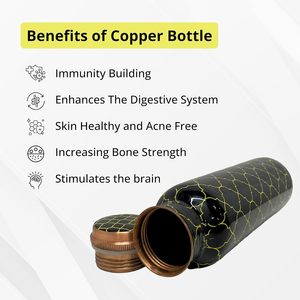 Botella de agua de cobre martillado hecha a mano 100%, bebida directa a prueba de fugas de alta calidad para Yoga, Fitness, botella de agua personalizada - Product Image 6