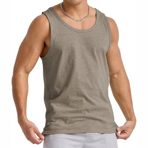 เสื้อกล้ามวิ่งผู้ชาย ผ้าถัก ระบายอากาศได้ดี 100% ผ้าฝ้าย สำหรับออกกำลังกายในฤดูร้อน ฟิตเนส ยิม - Product Image 6