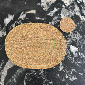 Hot Trend Oval <b>Seagrass</b> Charger Plates Woven <b>Seagrass</b> <b>Placemat</b> OEM Hot Sale <b>Placemat</b> Rattan Charger Plate From Vietnam - Product Image 2
