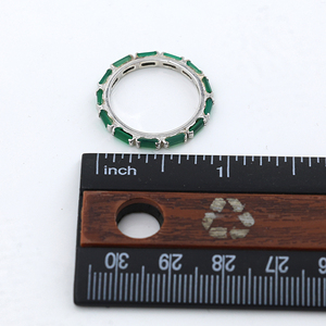 Anillo de banda de eternidad completa con piedras de Baguette de ónix verde Natural de Plata de Ley 925, regalo para ella, fabricante de joyería fina hecha a mano - Product Image 5