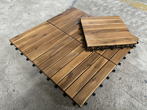 Tuiles d'extérieur en bois d'acacia vietnamien, emboîtables, imperméables, antidérapantes - Design contemporain, finition mate, garantie 5 ans - Product Image 4