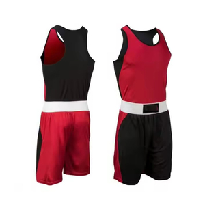 Ensemble d'entraînement de boxe personnalisable avec logo frontal, short et débardeur légers à séchage rapide, athlétique, pour la salle de sport, le fitness et les arts martiaux - Product Image 4