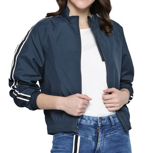 Nouvelle mode pour femmes hiver Bomber veste à manches longues décontracté fermeture éclair conception avec couleur bleue bombardier vestes pour femmes - Product Image 1