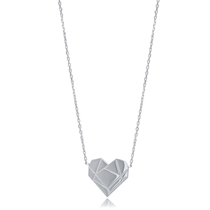Coeur Design Argent Plaine Charme Collier Origami Bijoux Turc À La Main En Gros 925 Bijoux En Argent Sterling - Product Image 2