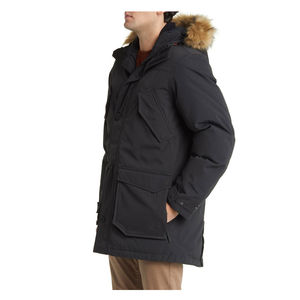 Veste parka longue pour homme, mode d'hiver, logo personnalisé, extérieur chaud, rembourrage en coton, capuche coupe-vent, réversible, col montant - Product Image 2