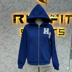 เสื้อฮู้ดสำหรับผู้ชายรุ่นสำหรับกีฬาตัดแบบมีซิปมีฮู้ดพิมพ์ลายพัฟ - Product Image 1