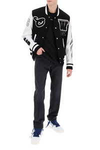 Men's Polyester/Cotton Breathable Varsity Windbreaker Jacket Plus Size Stand Embroidered Chenille Patches Letterman Baseball - Product Image 5