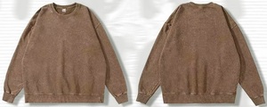 เสื้อสเวตเตอร์คอกลมมีสายสำหรับผู้หญิงเสื้อสเวตเตอร์สีน้ำตาลเรียบ - Product Image 2