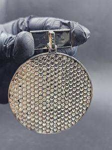 Colgante de Lujo Personalizado con Letra A en Forma Redonda, con Incrustaciones de Moissanita, Plata de Ley 925, para Uso Unisex - Product Image 4