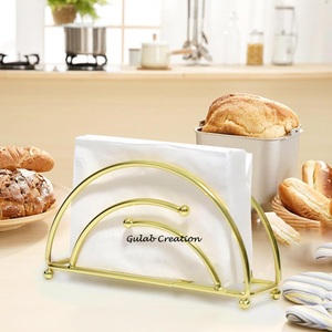 ZAMZAM IMPEX Golden Metal <b>Wire</b> Classic Napkin Holder Dining <b>Table</b> Stylish Tabletop Tissue Organizer Handmade Multi-function - Product Image 3