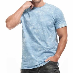Camisa de manga corta para hombre, ropa elástica de algodón, camiseta de gimnasio para hombre, camisetas para hombre, stock de fábrica, espiga informal - Product Image 3