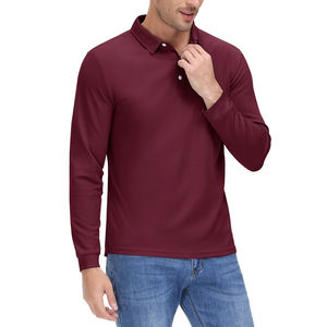 Camisas de Manga Larga para Hombre de Secado Rápido para Golf, Deporte, Trabajo en Equipo, Personalizadas con Estampado Marrón, Colores y Logotipo Personalizados - Product Image 3