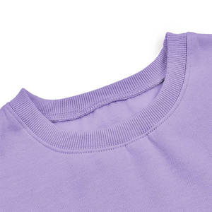 Poids lourd conception personnalisée demi manches goutte-épaule 100% coton col rond T-shirts à capuche femmes confortable sweat femme - Product Image 5