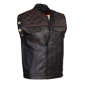 Chaleco de motorista de cuero 2025 Chaleco de moto de cuero de vaca TASA al por mayor Chaleco de cuero de motocicleta para hombres - Product Image 4