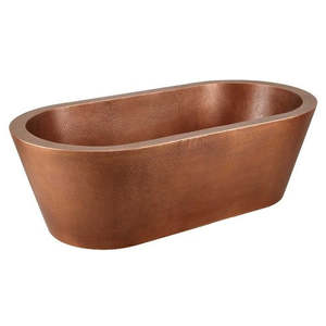 Vente en gros Divris DRC-7301 Baignoire autoportante en cuivre, ovale, faite à la main, de luxe, pour immersion profonde, finition personnalisée, moderne, antimicrobienne - Product Image 1