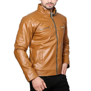 2025 à la mode luxe nouveau Design Top qualité coupe-vent respirant 100% en cuir véritable Stand Colar grande taille veste en cuir pour hommes - Product Image 4