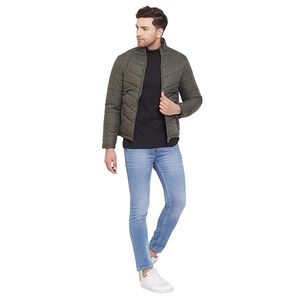 Veste matelassée personnalisable High Street pour hommes, veste de sport d'hiver coupe-vent imperméable en coton polaire brodé à col montant, chaude - Product Image 5