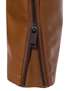 Chaqueta de Motocicleta de Cuero para Hombre, Invierno, con Cuello Alto, Resistente al Viento y al Agua, Servicio OEM Disponible - Product Image 4