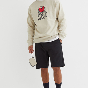 Sweat-shirts décontractés à manches longues pour hommes, personnalisés en gros, avec logo imprimé, en polyester/coton, teinture unie, pour la saison de printemps - Product Image 4