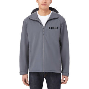 Haute qualité pour les hommes Soft Shell Veste Printemps Coupe-Vent Imperméable À Manches Longues À Capuche Manteau Couleur Unie pour mans personnalisé OEM - Product Image 1