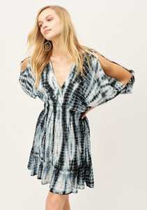 2025 vacaciones playa hermoso vestido corto bohemio para mujeres señoras Sexy manga larga hecho a mano Tie Dye ropa patrón Floral tejido - Product Image 2