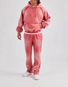 Wholesale 480gsm Heavy Plain Custom Heavyweight Distress <b>Oversized</b> Blank Stone Acid Vintage Wash sun fade <b>Hoodie</b> Vintage <b>Hoodie</b> - Product Image 2