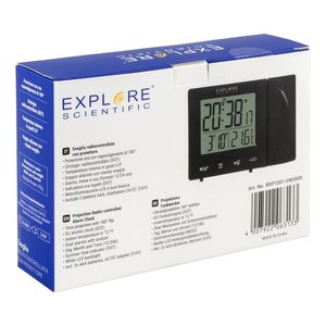 Reloj de Mesa Inteligente Multifunción con Control por Radio y Alarma, Modelo RDP1001BLK de Explore Scientific, Color Negro - Product Image 4
