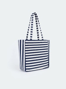 OEM ODM Private Label Custom Logo Women's Navy Striped <b>Canvas</b> Beach Tote <b>Bag</b> <b>Large</b> Capacity Shopping Shoulder <b>Bag</b> Manufacturer S - Product Image 3
