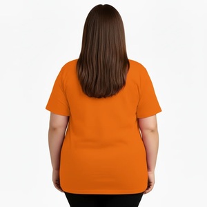 Camiseta informal de algodón jersey para mujer, talla grande, con detalle de cuello y dobladillo, para gimnasio, con impresión personalizada y costuras de calidad. - Product Image 4
