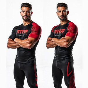 Manches longues MMA BJJ Kimono De Jiu Jitsu Style Formation Compression Rash Guard Résistant Aux UV Extensible Tissu Porter Compression - Product Image 3