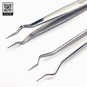 Pince à épiler pour extensions de cils Bluemed Surgical Beauty, en acier inoxydable, professionnelle, précision, pointe inclinée lisse, durable pour le volume - Product Image 5