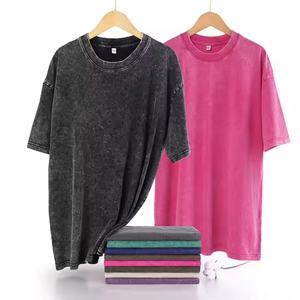 Camiseta con estampado 3D bordado de algodón de alta calidad para hombre, Jersey teñido de cuello redondo de gran tamaño, corto recortado para verano/Stock. - Product Image 5