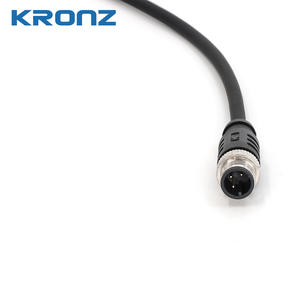 KRONZ M12組み立て済みコネクタ3 <span class=keywords><strong>M</strong></span>ケーブルシールド付きオスストレートPVCブラックアビエーションプラグ4ピンM12サーキュラーコネクタ - Product Image 6