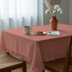ผ้าปูโต๊ะรูปสี่เหลี่ยมผืนผ้า Ranforce Cotton Salmon ขนาด 140x180 ซม. ผลิตด้วยเทคนิคการทอผ้า สำหรับใช้ในบ้าน รับประทานอาหาร และงานอีเว้นท์ - Product Image 2
