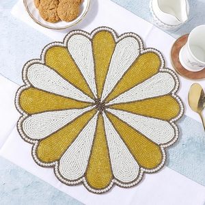 Best Luxury Pineapple Yellow Glass <b>Beads</b> <b>Placemat</b> Christmas Party Tableware Decorative Theme Design - Product Image 6