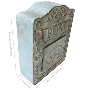 Stylish Mailbox in Galvanized Metal With <b>Wall</b> <b>Mounted</b> Design Perfect for Office Parcel and Mail Drop Storage - Product Image 6