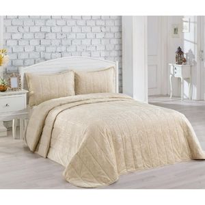 Juego de Cubrecamas de Seda Doble Merinos con Diseño Floral - Bade Mocha para Uso Doméstico - Product Image 1
