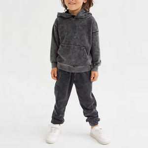 Survêtement vintage délavé à l'acide pour enfants, nouveauté, design personnalisé 100% coton, 2 pièces, survêtement populaire délavé à l'acide pour enfants - Product Image 1