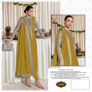 ชุดสูทยาวผ้าจอร์เจียสำหรับงานแต่งงานและงานปักตาข่ายสำหรับสไตลิสต์คอลเลคชั่นปากีสถาน - Product Image 4