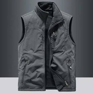 Men's High Quality Winter Warm Jackets Zipper Utility Veste Homme Sleeveless <b>Black</b> Quilted Puffer Men <b>Vests</b> - Product Image 3