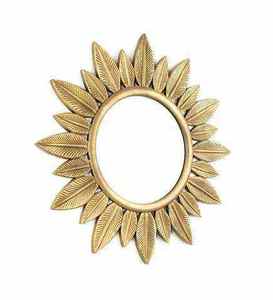Miroir mural en fer forgé, nouvelle arrivée, tendance, laiton et fer avec placage or, forme artisanale pour salon, couloir - Product Image 6