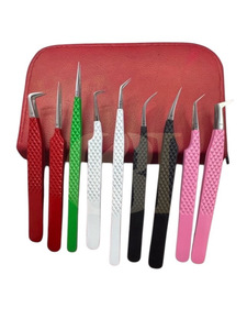 Meilleure nouvelle qualité, différentes couleurs, revêtement en poudre et différents styles, pince à épiler pour extension de cils à pointe argentée, instruments de beauté - Product Image 6