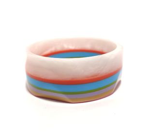 Handmade European Resin <b>Bangle</b> for Women - Multicolor Striped Pattern Bracelet | Lightweight <b>Fashion</b> Jewelry - OEM and ODM - Product Image 4