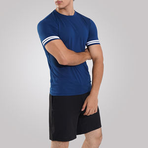Venta al por mayor de camisetas de entrenamiento con logotipo personalizado, ropa deportiva atlética masculina para gimnasio, camisetas de gimnasio para hombres en blanco con cuello redondeado para fitness activo - Product Image 5