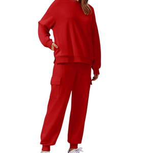 Chándal de color liso de alta calidad para mujer, ropa de calle, novedad, logotipo personalizado para adultos, estilo informal, 100% poliéster, el mejor producto - Product Image 5