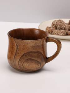Taza de Madera Hecha a Mano de Estilo Nórdico, Taza de Madera Natural Portátil para Café, Té y Leche, Diseño Clásico para Regalos Empresariales y Camping - Product Image 2