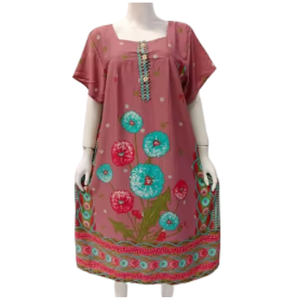 Robe d'été super confortable pour femmes avec boutons à l'avant doux grande taille Daster vêtements de nuit pour un usage quotidien vente en gros - Product Image 1