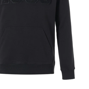 Sudadera bordada de chenilla negra-Sudadera con capucha de letras griegas de manga completa con bolsillo de canguro - Product Image 6