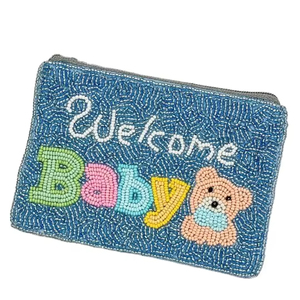 Monedero de Bienvenida para Bebé, Hecho a Mano, con Hermoso Diseño Bordado a Mano con Cuentas, Regalos para Niños, Monedero Pequeño con Cremallera - Product Image 1